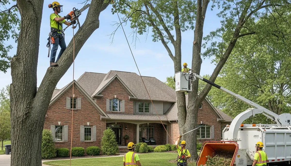 Tree service crew in Oak Park, IL providing professional tree trimming and removal services