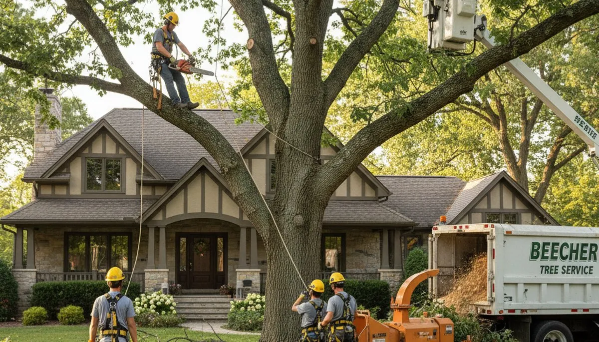 Tree service crew in Oak Park, IL providing professional tree trimming and removal services