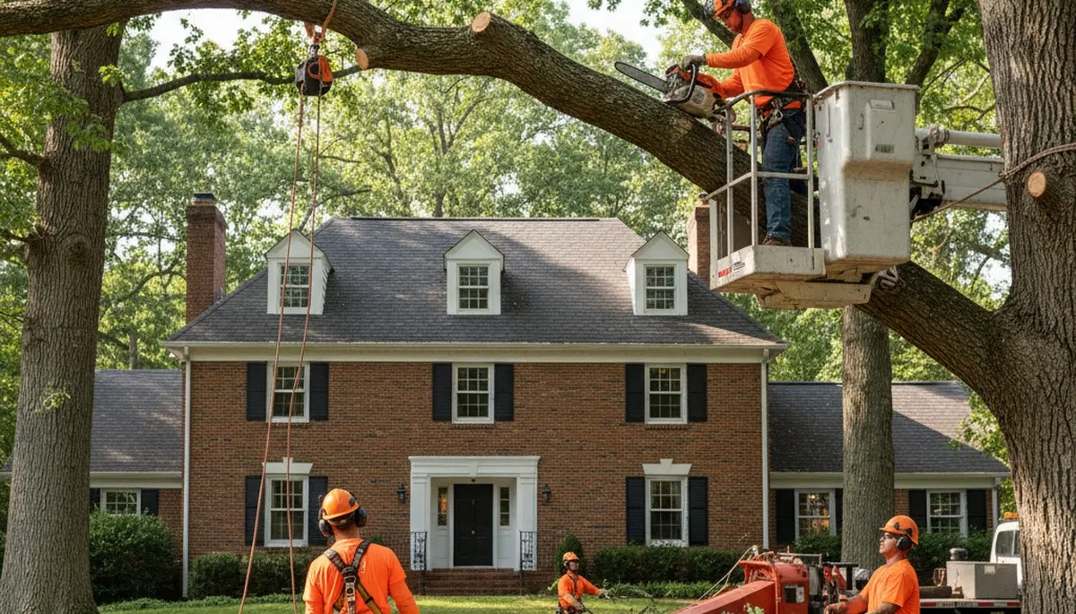 Tree service crew in Oak Park, IL providing professional tree trimming and removal services