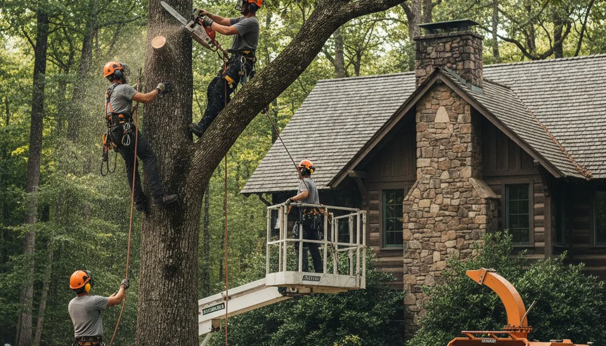 Tree service crew in Oak Park, IL providing professional tree care and removal services