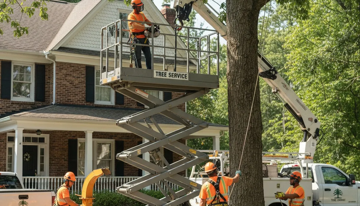 Tree service crew in Oak Park, IL providing professional tree care and removal services