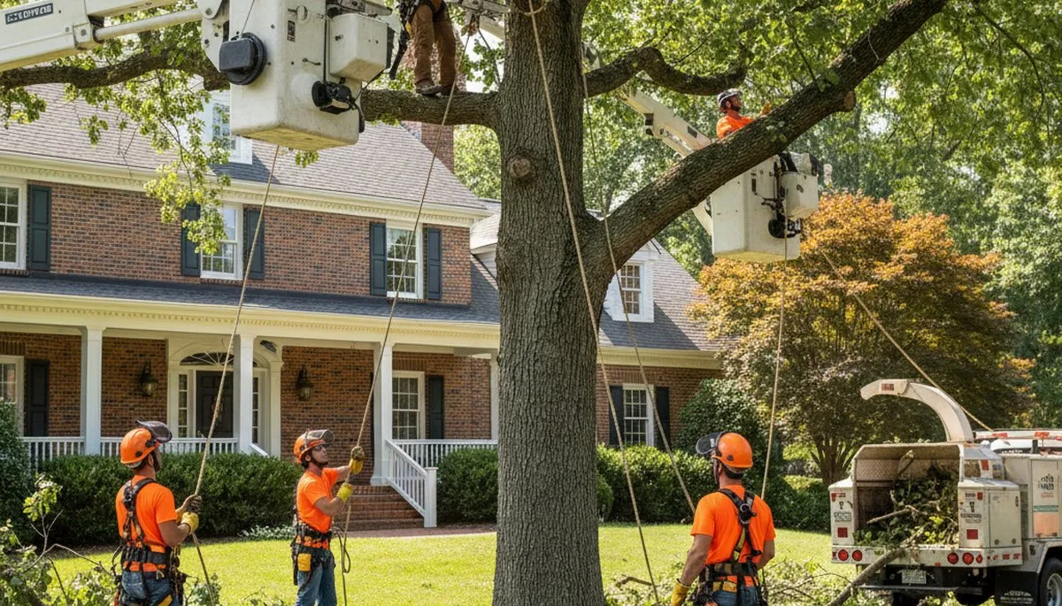 Tree service crew in Oak Park, IL providing professional tree care and removal services