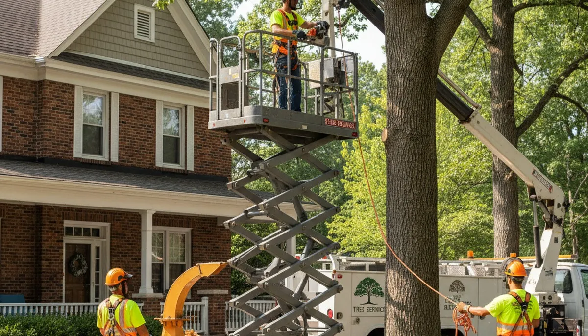 Tree service crew in Oak Park, IL providing professional tree care and removal services