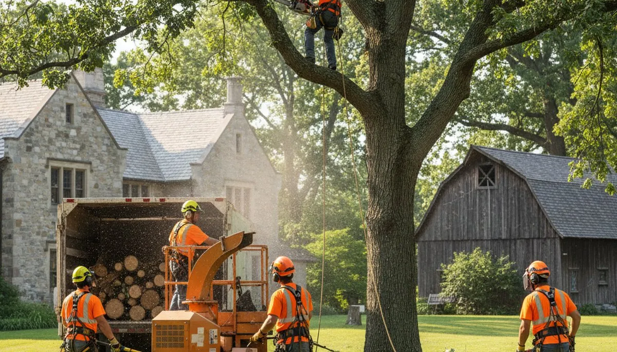 Tree service crew in Oak Park, IL providing professional tree care for local properties