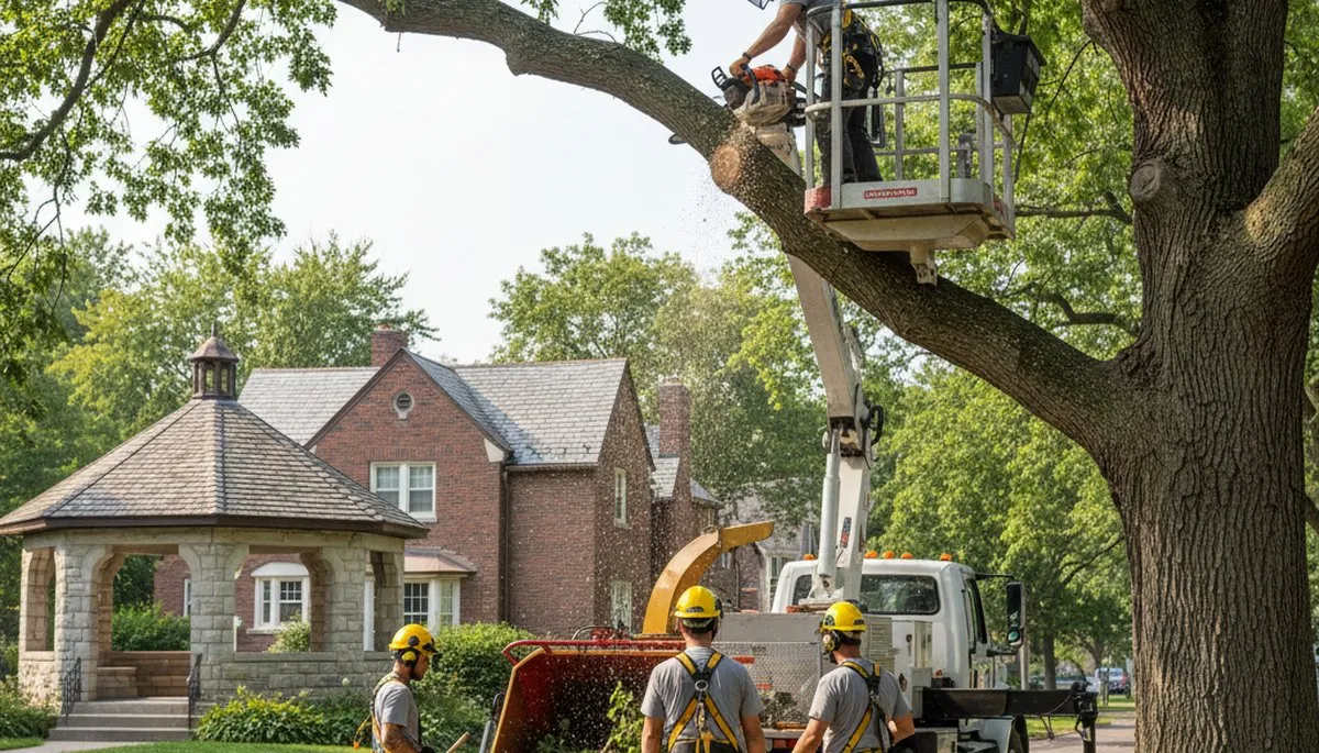 Tree service crew in Oak Park, IL providing professional tree care and removal services