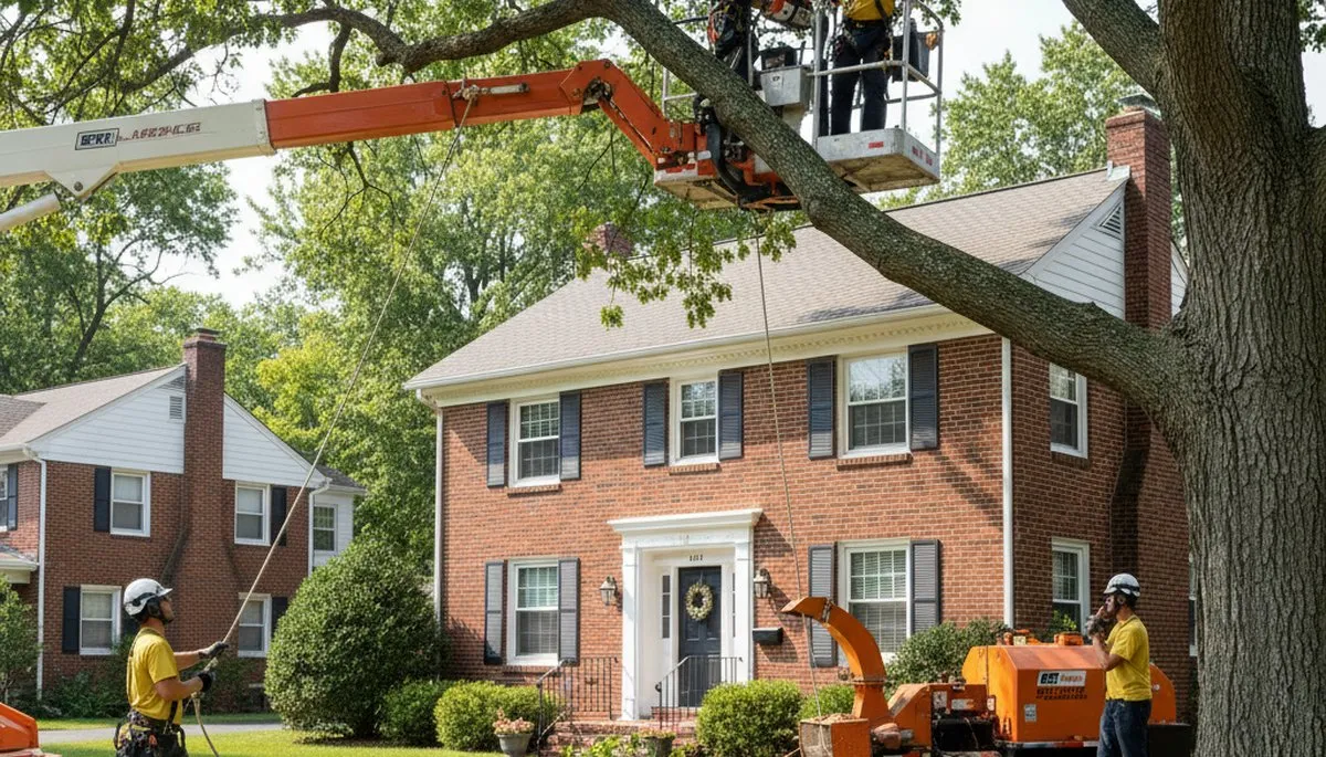 Tree service crew in Oak Park, IL providing professional tree care and removal services