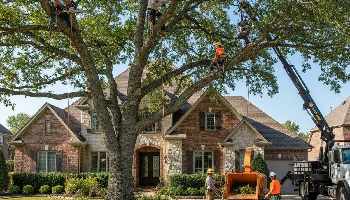 Tree service crew in Oak Park, IL providing professional tree care and removal for local properties