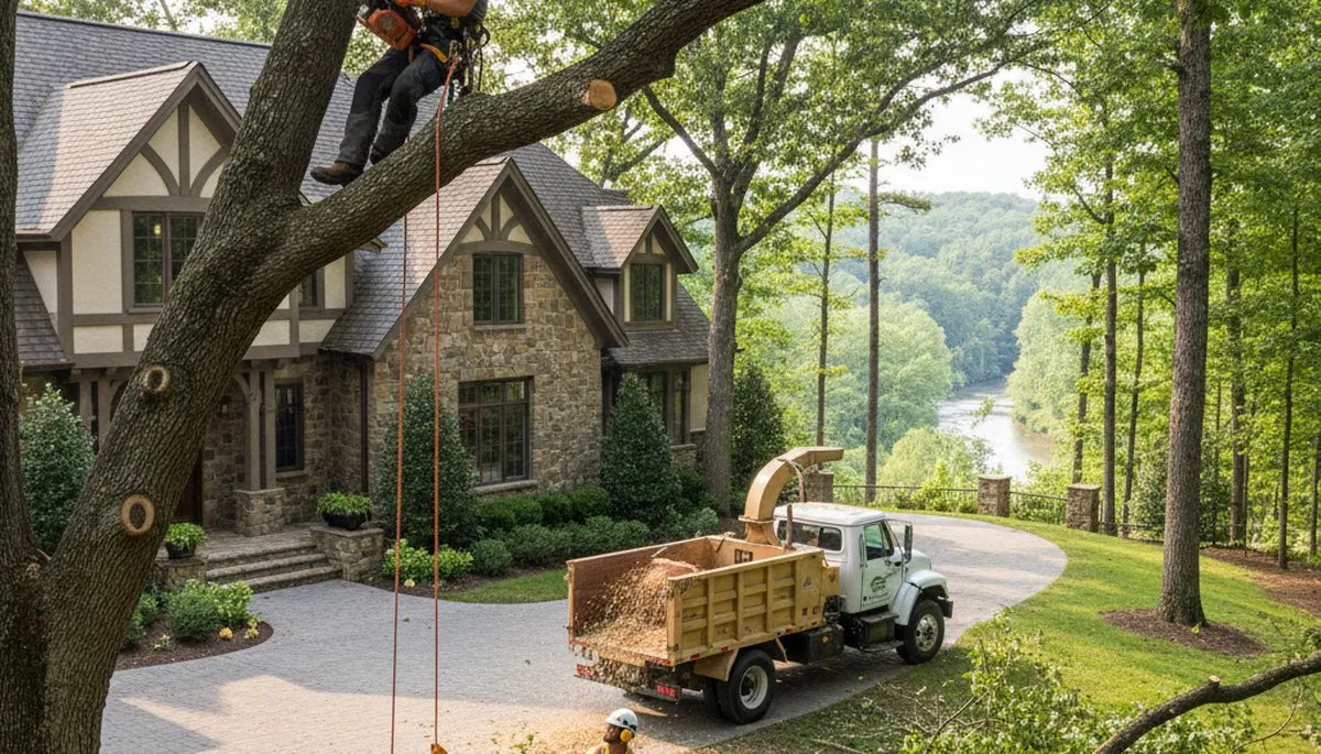 Tree service crew in Oak Park, IL providing professional tree care for local properties