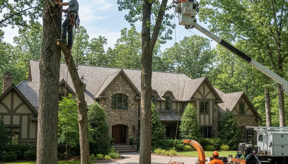 Tree service crew in Oak Park, IL providing professional tree care and removal for local properties