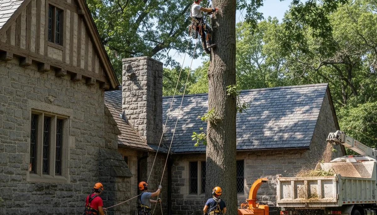 Tree service crew in Oak Park, IL providing professional tree trimming and removal services