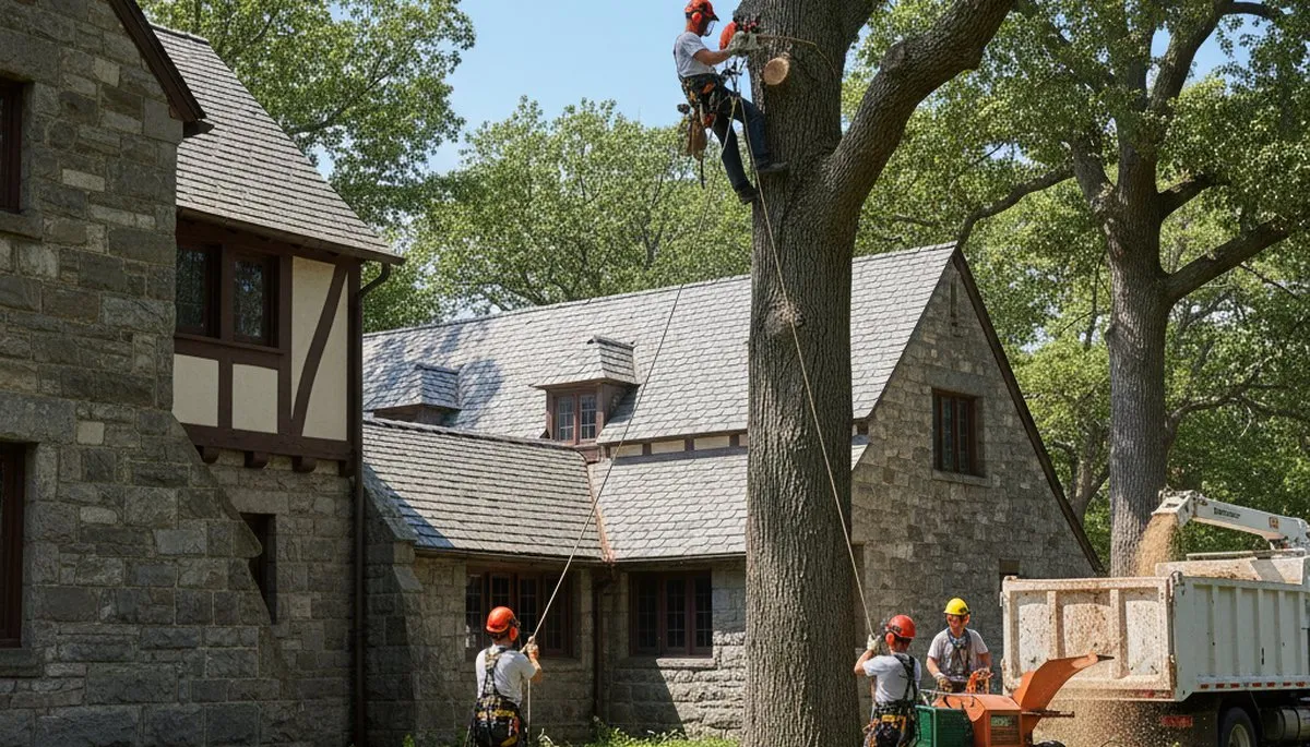 Tree service crew in Oak Park, IL providing professional tree care and removal services