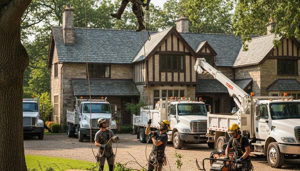 Tree service crew in Oak Park, IL providing professional tree trimming and removal services