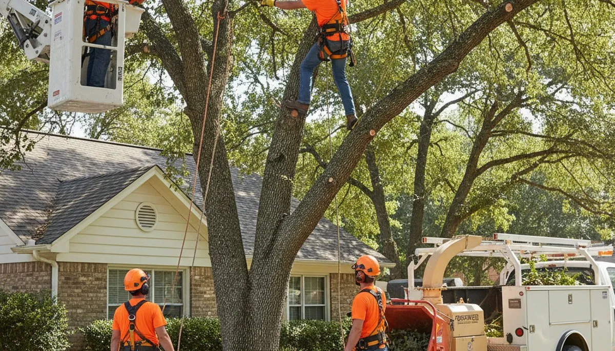 Oak Park, IL tree trimming service crew pruning trees for safer, healthier property care